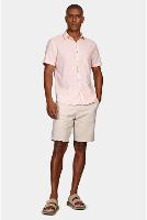 Camisa Manga Curta Move Slim Linho Algodão Coral - 8