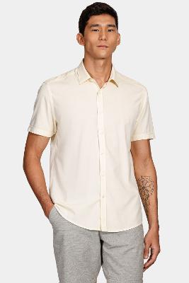 Camisa Aramis Manga Curta Slim Boa Vista Amarelo Claro