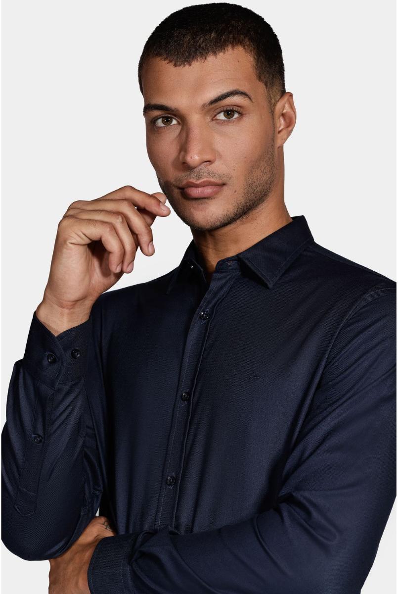 Camisa Aramis Manga Longa Slim Stretch Marinho - 7