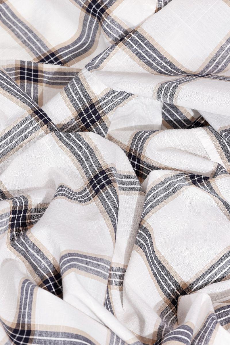 Camisa Aramis Manga Longa Regular Xadrez Branco e Marinho - 4