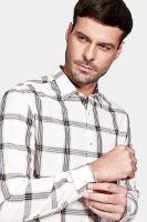 Camisa Aramis Manga Longa Regular Xadrez Branco e Marinho - 2
