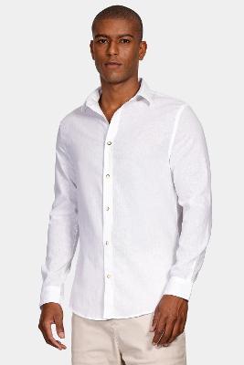 Camisa Aramis Aramis Slim Linho Algodão Branco