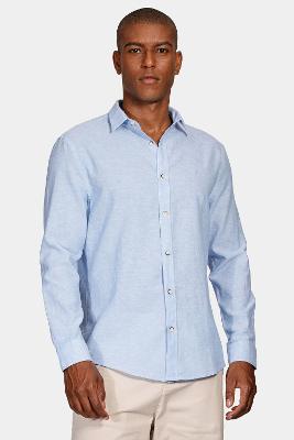 Camisa Aramis Aramis Slim Linho Algodão Azul