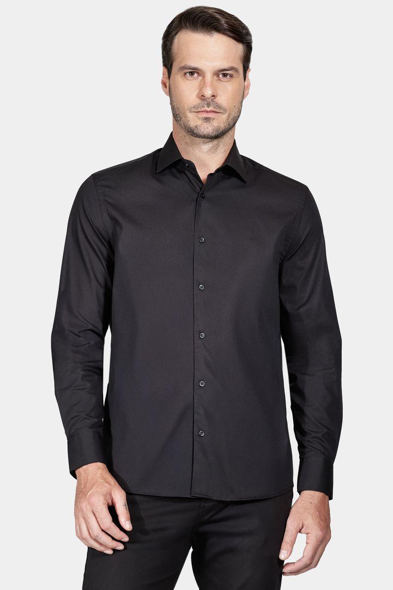 Camisa Aramis Slim Social Com Elastano Preto - 1