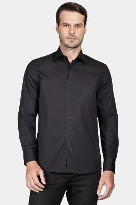 Camisa Slim Social Com Elastano Preto