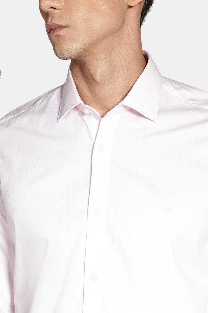 Camisa Slim Social Com Elastano Rosa - 3
