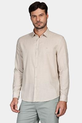 Camisa Aramis Slim Cotton Slub Areia