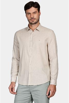 Camisa Aramis Manga Longa Slim Algodão Bege