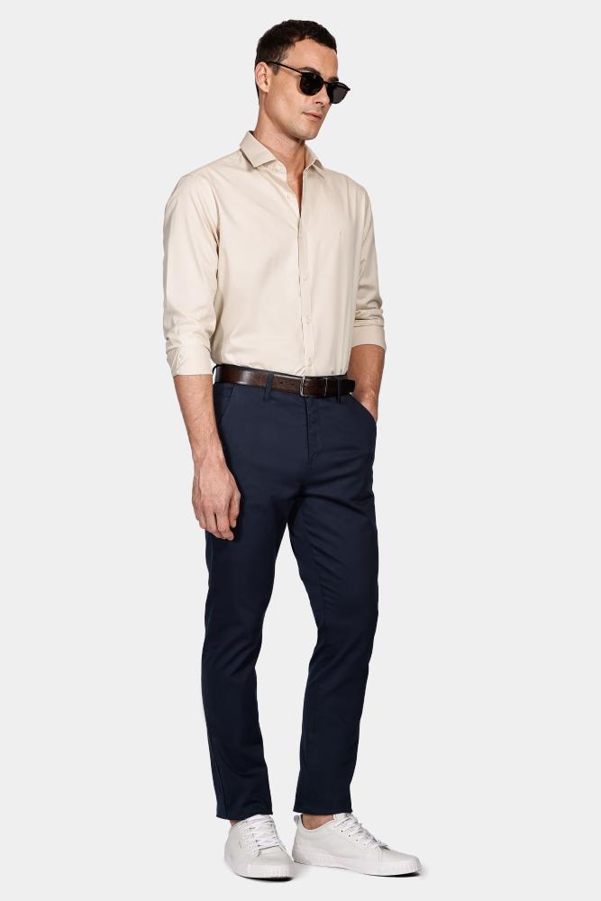 Camisa Aramis Slim Algodão Damero Areia - 2