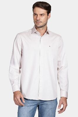 Camisa Aramis Aramis Regular Tricoline Pinpoint Bege
