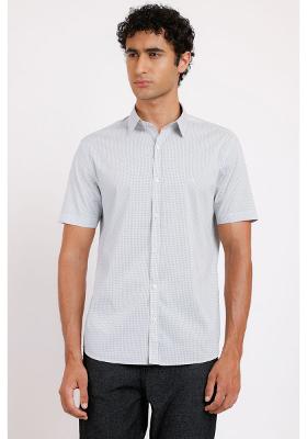 Camisa Aramis Manga Curta Slim Branco Com Preto