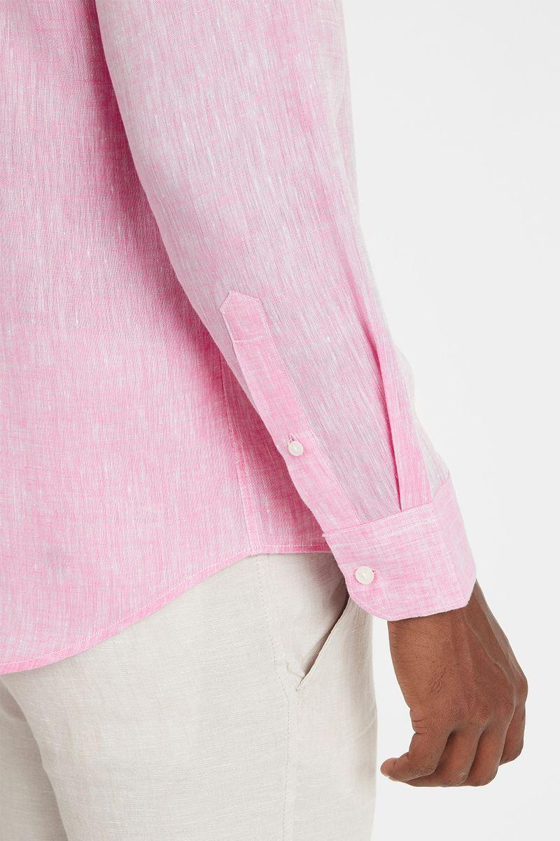 Camisa Aramis Manga Longa Slim Linho Irlandês Pink - 4