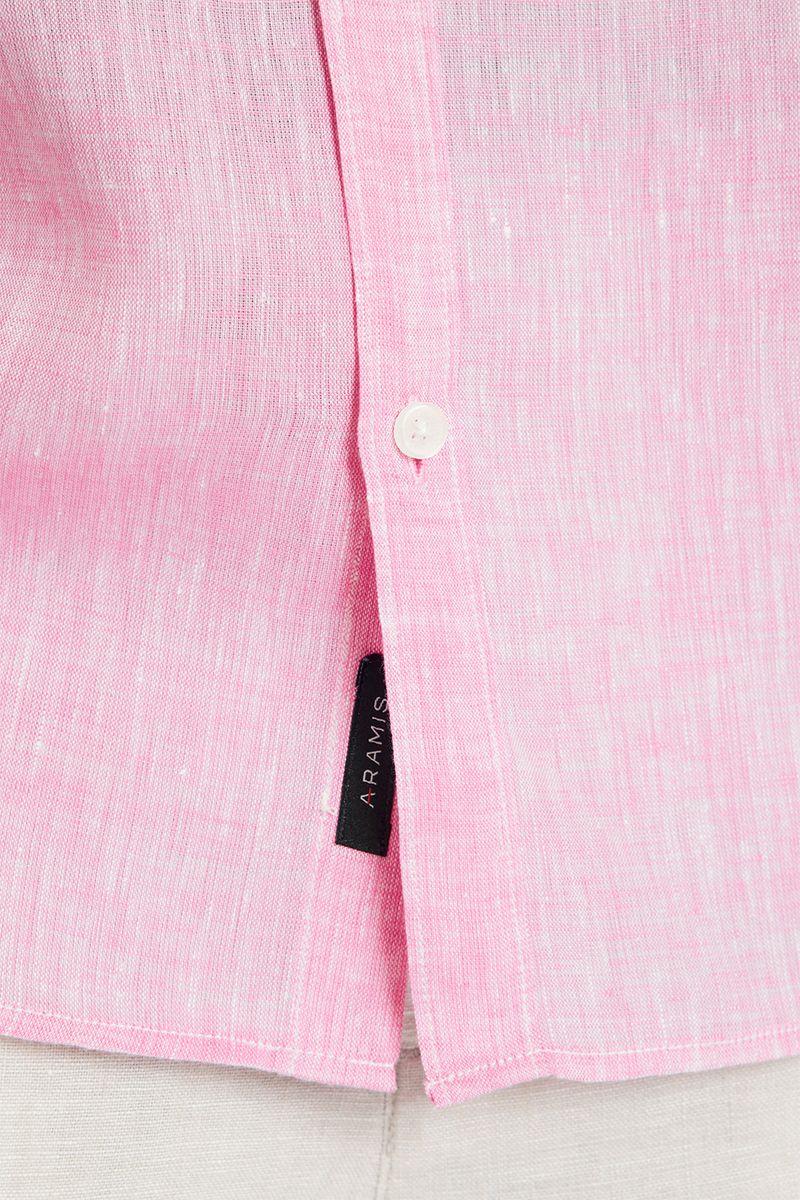 Camisa Aramis Manga Longa Slim Linho Irlandês Pink - 5