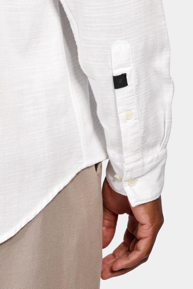Camisa Aramis Manga Longa Gola Padre Flamê Lisa Off White - 4