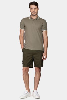 Bermuda Aramis Chino Sarja Maquinetada Verde Militar