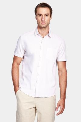 Camisa Aramis Manga Curta Cosmo Regular Com Bolso Natural