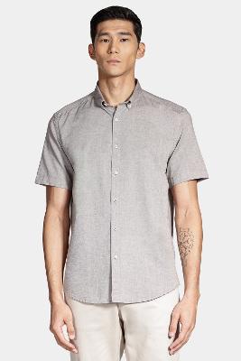 Camisa Aramis Manga Curta Slim Oxford Café