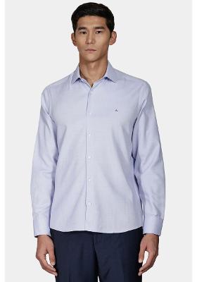 Camisa Aramis Social Slim Maquinetada Mista Azul