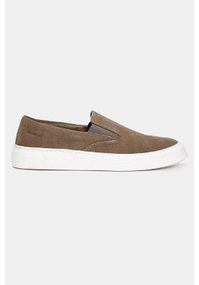 Tenis Slip On Camurça Aramis Cinza Médio