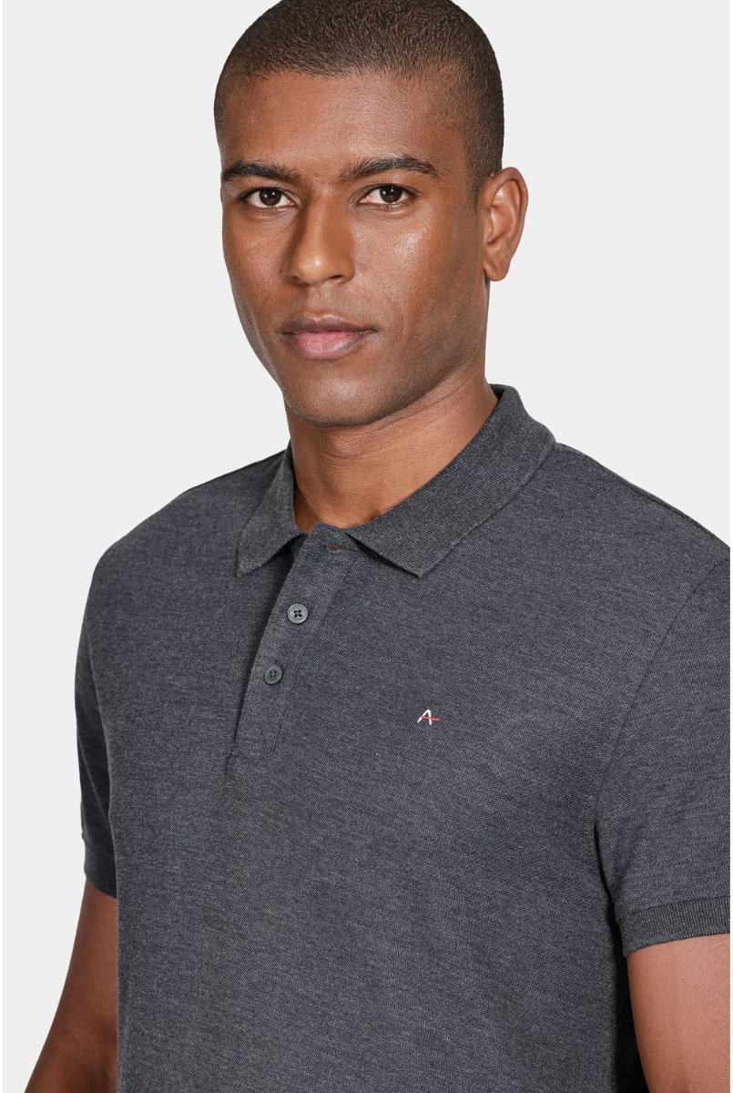 Polo Aramis Cotton Piquet Basic Grafite Mescla - 7