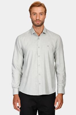 Camisa Regular Melange Verde Militar