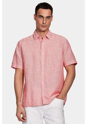 Camisa Manga Curta Move Regular Ampla Linho Algodão Martinelli Coral