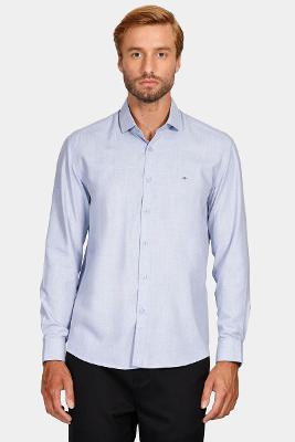 Camisa Regular Melange Azul