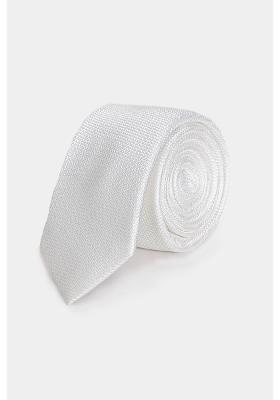 Gravata Aramis Jacquard Seda Textura Branco