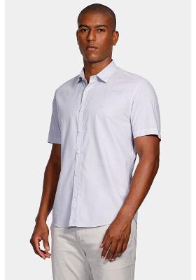 Camisa Manga Curta Cosmo Slim Fil a Fil Antilia Prata