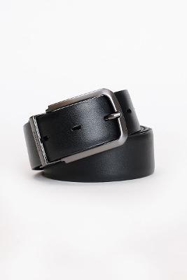 Cinto Aramis Couro Duplaface Preto e Marrom