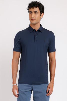 Polo Curta Aramis Algodão Pima Logo Surton Marinho