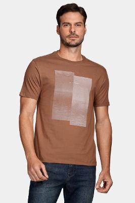 Camiseta Regular Fotografia Marrom Cacau
