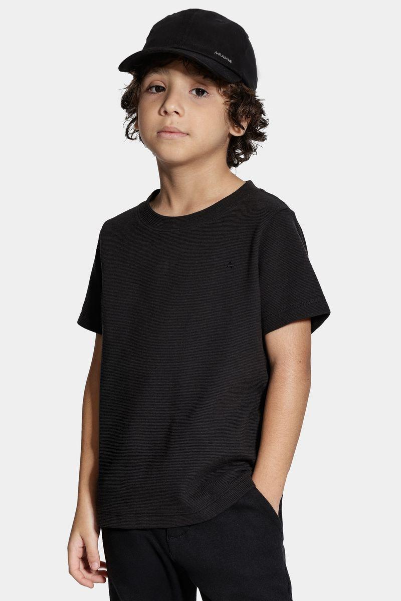 Camiseta Infantil Aramis Básica Algodão Preto - 1