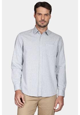 Camisa Regular Algodão Mescla Lotte Verde Escuro