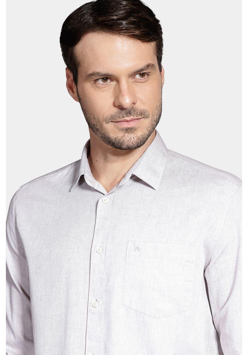 Camisa Regular Algodão Mescla Lotte Cáqui - 3