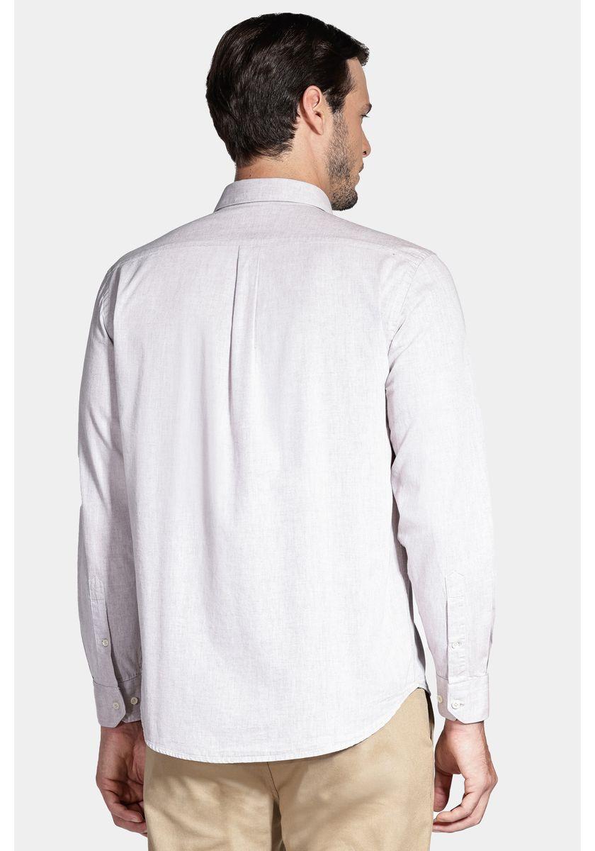 Camisa Regular Algodão Mescla Lotte Cáqui - 4