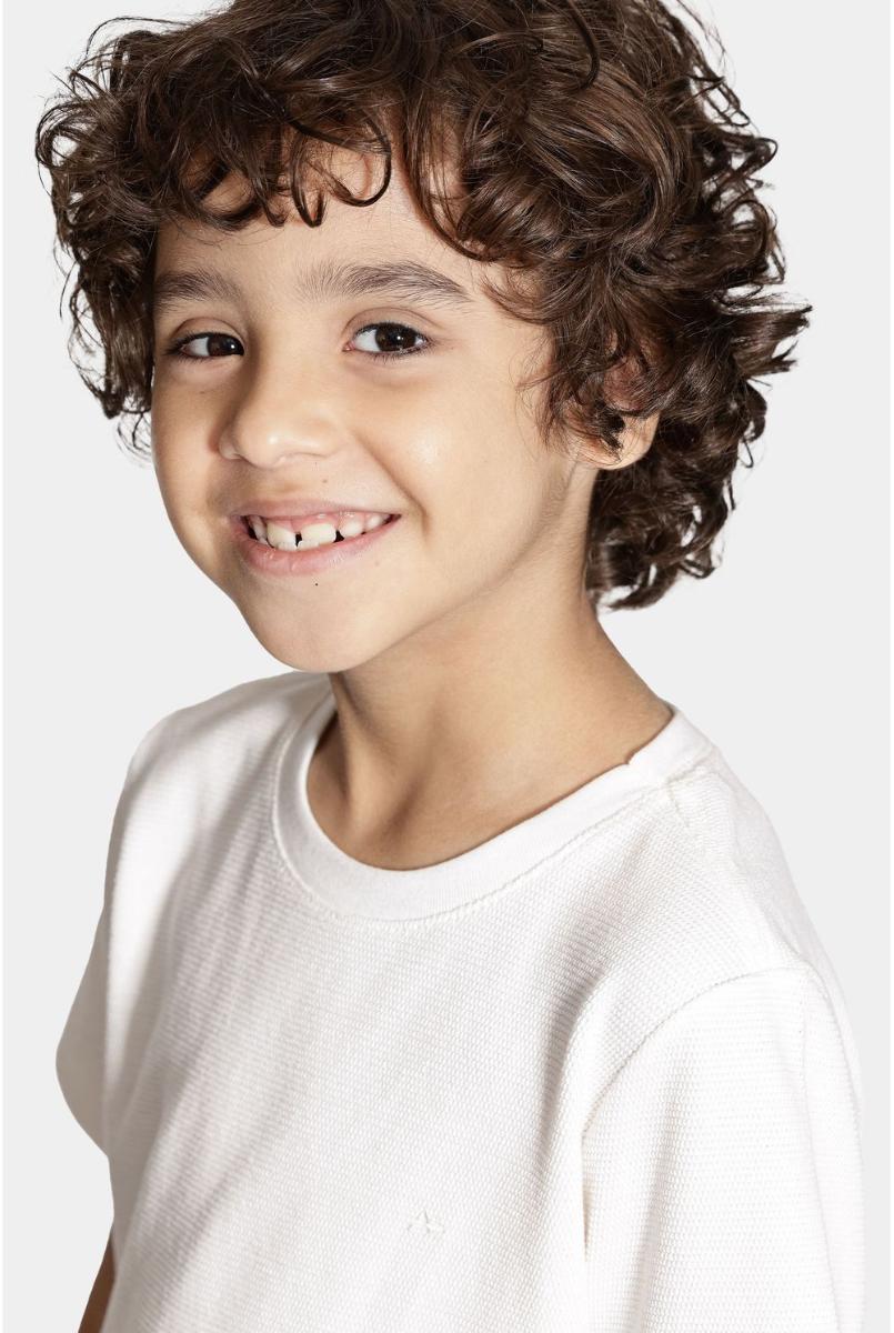 Camiseta Aramis Malha Texturizada Manga Curta Off White - 3