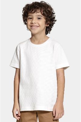 Camiseta Aramis Malha Texturizada Manga Curta Off White