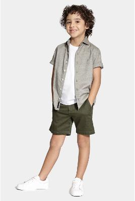 Bermuda Aramis Sarja Chino Maquinetada Verde Militar