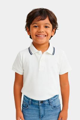 Polo Infantil Aramis Frisos Bege