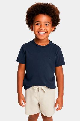 Camiseta Infantil Aramis Piquet Algodão Peruano Marinho