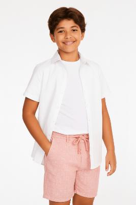 Camiseta Infantil Aramis Piquet Algodão Peruano Branco