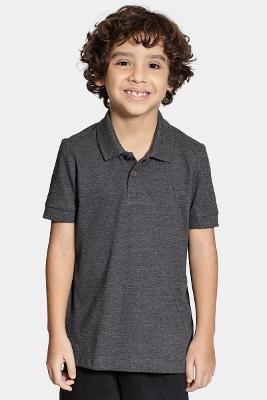 Polo Infantil Aramis Piquet Cinza Mescla