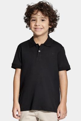 Polo Infantil Aramis Pima Interlock Preto