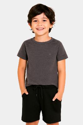 Camiseta Manga Curta Infantil Lisboa Cinza