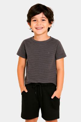Camiseta Manga Curta Infantil Lisboa Cinza