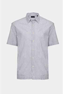 Camisa Aramis Manga Curta Regular Algodão Listrada Branco