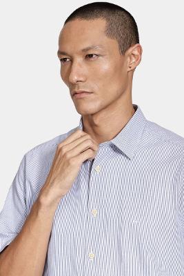 Camisa Aramis Manga Curta Regular Algodão Listrada Branco