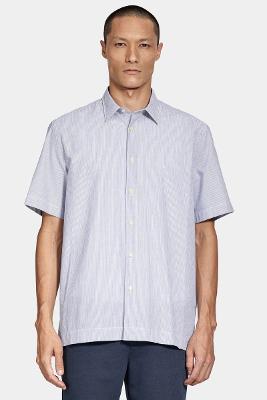 Camisa Aramis Manga Curta Regular Algodão Listrada Branco