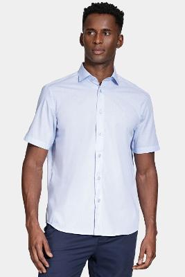 Camisa Aramis Manga Curta Algodão Regular Azul Claro